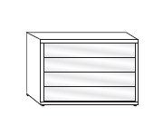 Wiemann Vip Asmara Champagne Glass 4 Drawer Chest