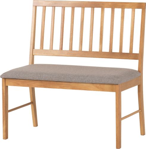 Seconique Furniture Austin Oak Effect And Grey Fabric Dining Bench 
