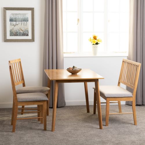 Seconique Furniture Austin Oak Effect And Grey Fabric Dining Bench Set  With Chair