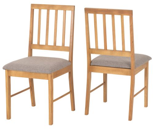 Seconique Furniture Austin Oak Effect And Grey Fabric Dining Chair in Pair  