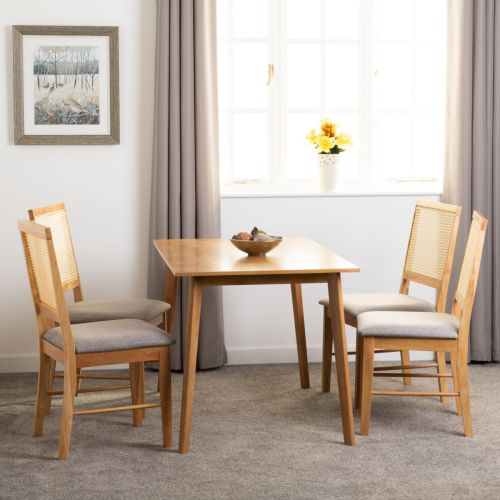 Seconique Furniture Austin and Ellis Oak Effect and grey Fabric Dining Set