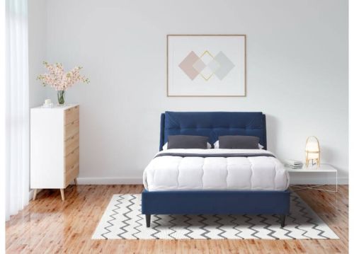 Furniture Link Ava Blue Fabric Bed Frame