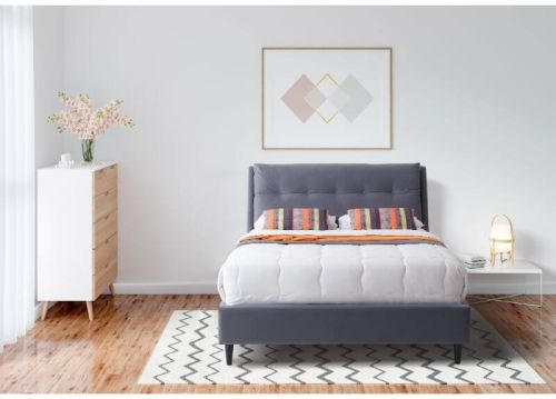 Furniture Link Ava Grey Fabric Bed Frame