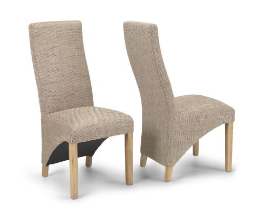 Heritance Evans Tweed Beige Fabric Chair in Pair