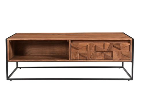 Furniture Link Axis Natural Acacia Wood 2 Drawer Coffee Table