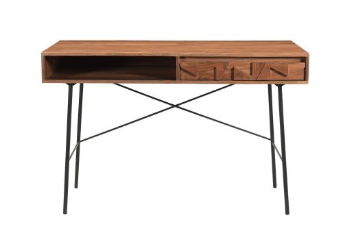 Furniture Link Axis Natural Acacia Wood 1 Drawer Computer Desk