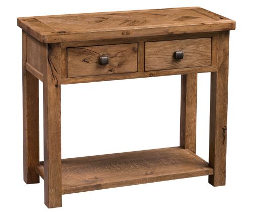 Homestyle GB Aztec Solid Oak 2 Drawer Hall Table