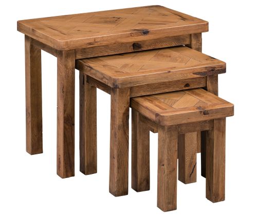 Homestyle GB Aztec Solid Oak Nest of Tables