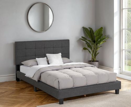  Seconique Furniture Arran Grey Fabric Bed 