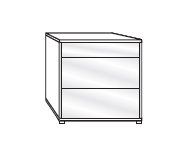 Wiemann Bari Champagne Glass 2.5 Drawer Bedside Cabinet