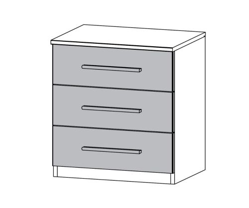 Rauch Alvor Sonoma Oak 3 Drawer Bedside Table