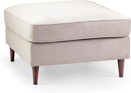 Barkham Plush Beige Fabric Footstool 