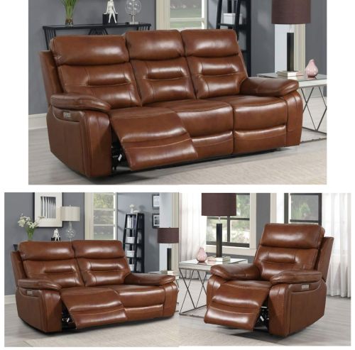 Belgravia Brown Leather Power Recliner 3+2+1 Sofa Set 