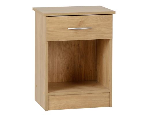 Seconique Furniture Bellingham Oak Effect Veneer Bedside Cabinet 