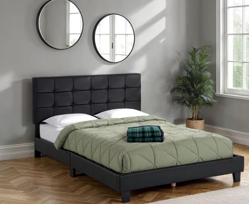 Seconique Furniture Arran Black Faux Leather Bed
