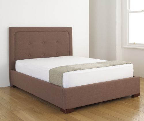 Artisan Light Brown Fabric Ottoman Bed Frame
