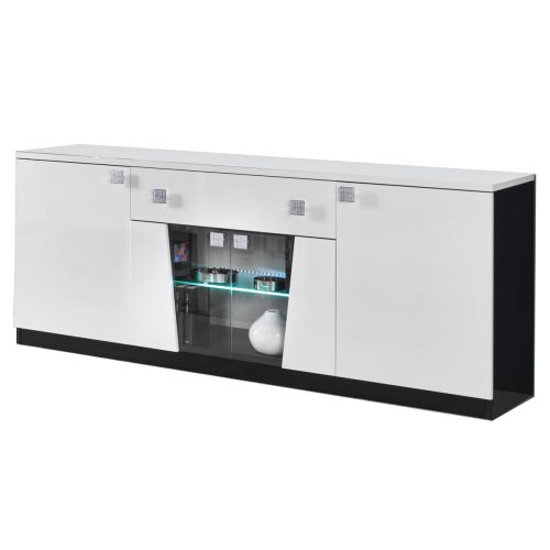 Ben Company Elisa White and Black Italian 4 Door Buffet