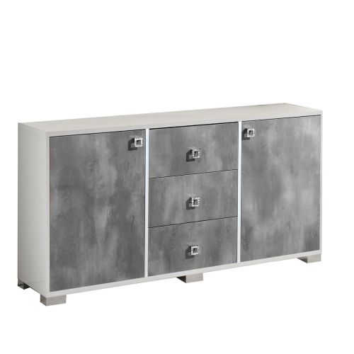 Ben Company Stella White and Grey Finish Italian Sideboard