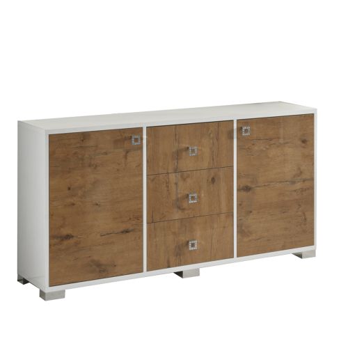 Ben Company Stella White and Oak Finish Italian Sideboard