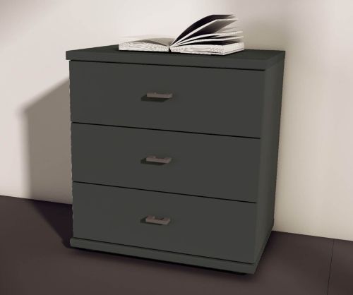 Wiemann Cairns Graphite 3 Drawer Bedside Cabinet