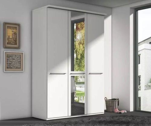 Wiemann Cairns White and Mirror 3 Door Hinged Wardrobe