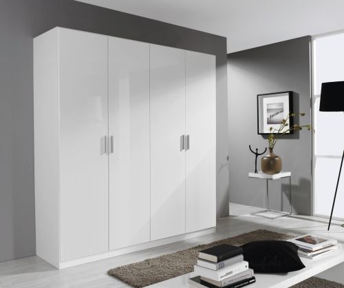 Rauch Celle Alpine White with High Polish White 4 Door Wardrobe (W181cm)