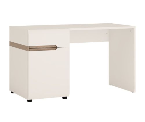 FTG Chelsea White Bedroom Desk/Dressing Table with Truffle Oak Trim