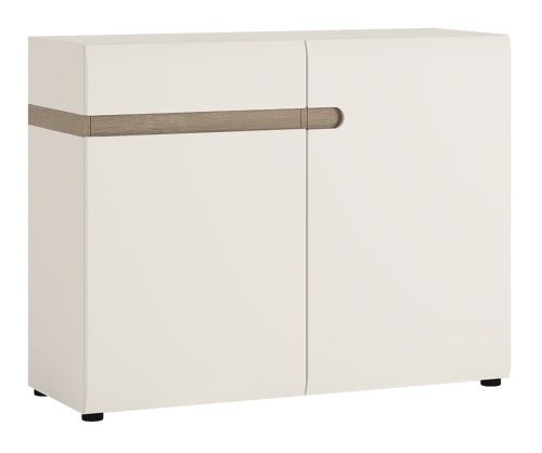 FTG Chelsea White Living 1 Drawer 2 Door Sideboard with Truffle Oak Trim
