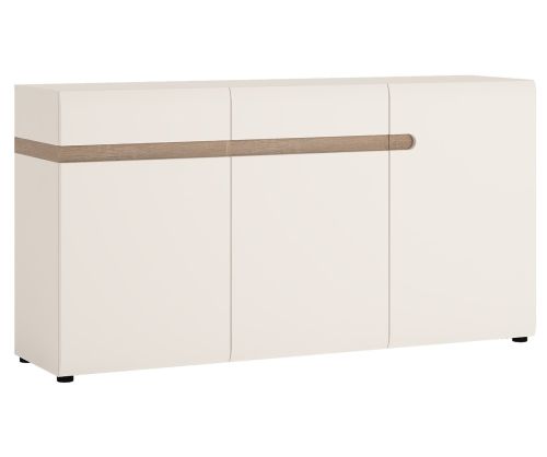 FTG Chelsea Living White 2 Drawer 3 Door Sideboard with Truffle Oak Trim