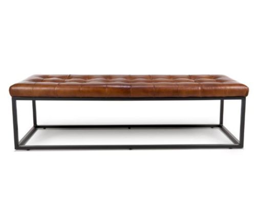 Furniture Link Chester Tan Leather Dining Bench