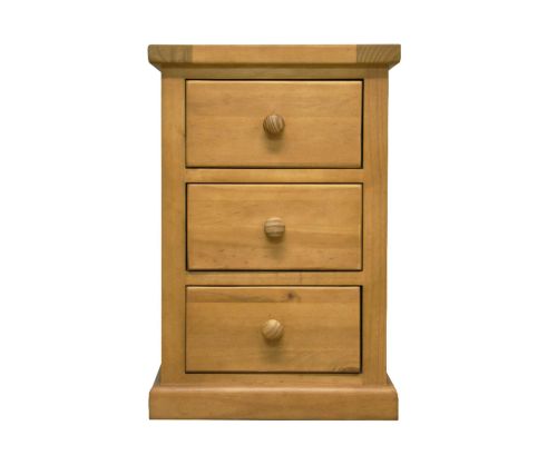 Heritance Bold Pine Large 3 Drawer Bedside Table
