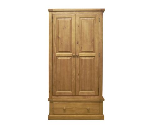 Heritance Bold Pine 2 Door 1 Drawer Wardrobe