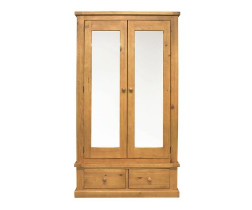 Heritance Bold Pine Large Mirror Double Wardrobe
