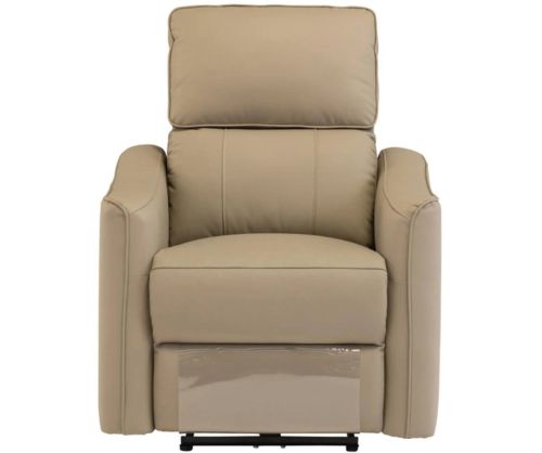 World Furniture Claudia Taupe Leather Electric Recliner Chair