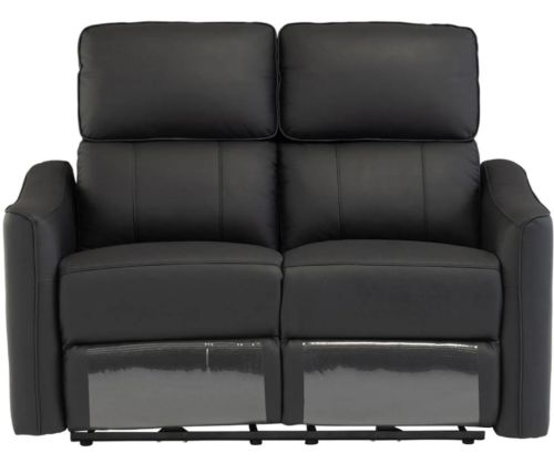 World Furniture Claudia Black Leather Electric Recliner 2 Seater Sofa