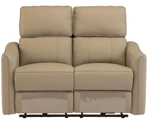 World Furniture Claudia Taupe Leather Electric Recliner 2 Seater Sofa