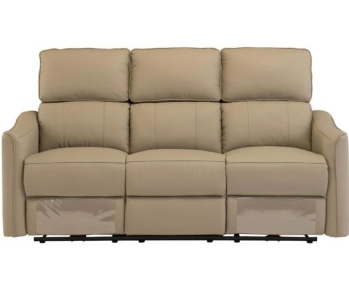 World Furniture Claudia Taupe Leather Electric Recliner 3 Seater Sofa