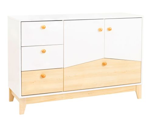 Seconique Furniture Cody White And Pine 2 Door 4 Drawer Storage Unit