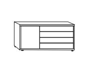 Wiemann Genf 1 Door 4 Drawer Combi Dresser