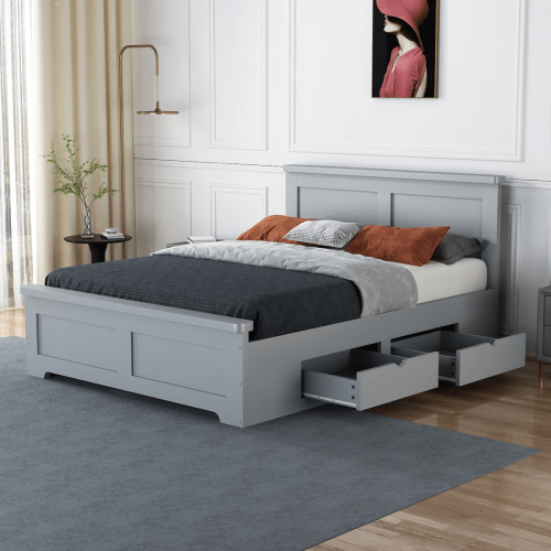 Flintshire Furniture Conway Heritage Painted Grey Storage Bed with 4 Drawer
