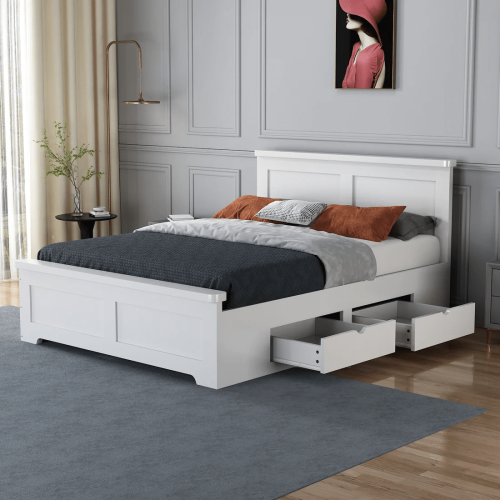 Flintshire Furniture Conway Heritage Painted White Storage Bed with 4 Drawer