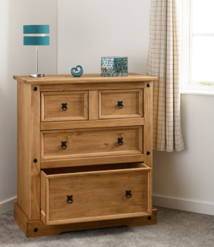 Seconique Corona Pine 2+2 Drawer Chest