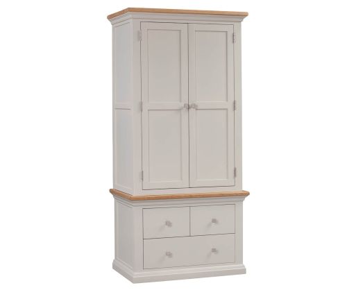 Homestyle GB Cotswold Painted Oak Gents 2 Door Combi Wardrobe