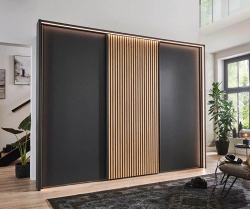 Wiemann Denver Carcase Finish Sliding Door Wardrobe with Bianco Oak Decking