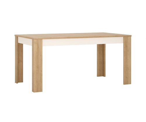 FTG Lyon Riviera Oak and White High Gloss Large Extending Dining Table Only