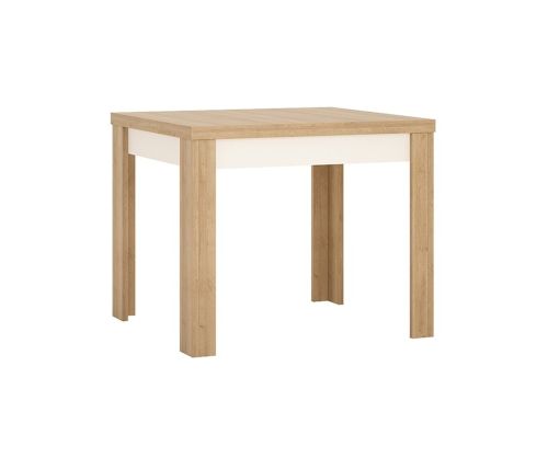 FTG Lyon Riviera Oak and White High Gloss Small Extending Dining Table Only
