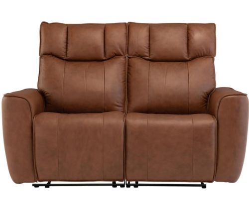 World Furniture Dolfino Tan Leather Electric Recliner 2 Seater Sofa