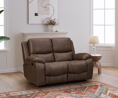 Isobella Chocolate Fabric Recliner 2 Seater Sofa
