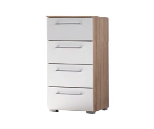 Rauch Ellesse Silk Grey Carcase with Sonoma Oak Colour Front 4 Drawer Chest
