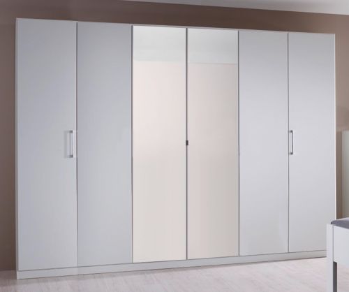 Rauch Ellesse Alpine White Carcase with Alpine White Front 6 Door 2 Mirror Wardrobe